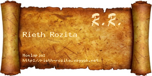 Rieth Rozita névjegykártya
